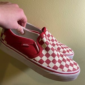 Classic Slip-On Vans Red Checkered
